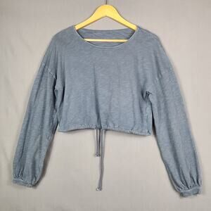 American Eagle Long Sleeve Crop Drawstring Waist Casual Loungewear Boho Size M